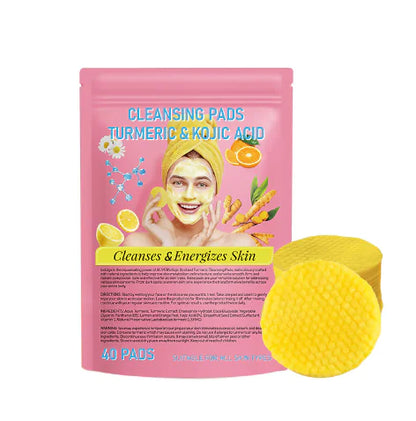 Turmeric + Kojic Acid Glow Pads for Brightening, Oil Control & Clear Skin | 40 Pre-Soaked Cleansing Discs